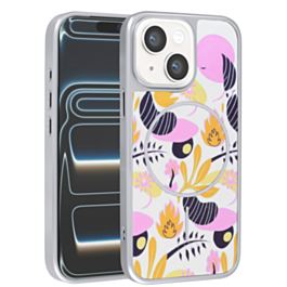 Dual Layer Flower Design Magsafe Cases - WHITE for iPhone 13 / 14 (Only Ground Shipping)