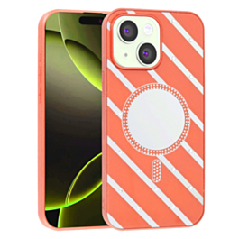 Magnetic Mirror Phone Case with Wireless Charging (ORANGE) for iPhone 13 / 14 (Only Ground Shipping)