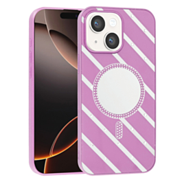 Magnetic Mirror Phone Case with Wireless Charging - PURPLE for iPhone 13 / 14 (Only Ground Shipping)