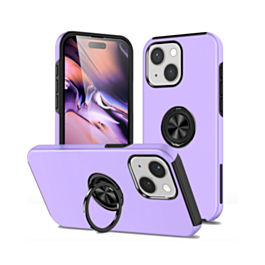 Dual Layer Case with Magnetic Ring - PURPLE for iPhone 13 / 14 (Only Ground Shipping)
