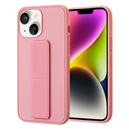 Hand Strap Vertical Magnetic Kickstand Case - PINK for iPhone 14 / 13 (Only Ground Shipping)