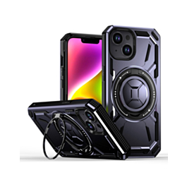 Full-Body Rugged Shockproof Case with Built-in Ring Holder - PURPLE for iPhone 13 / 14 (Only Ground Shipping)
