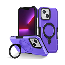 Hard PC Shockproof Case w /Ring Holder - PURPLE for iPhone 13 / 14 / 16e / 17e (Only Ground Shipping)