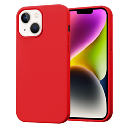 Soft Solid Silicone Case (Full Buttom Cover) - RED for iPhone 13 / 14 / 16e / 17e (Only Ground Shipping)