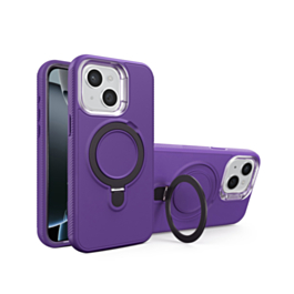 Support Heavy Duty Case with Wireless Charging Kickstand - PURPLE for iPhone 13 / 14 (Only Ground Shipping)