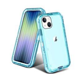 Transparent Shockproof Case - BLUE for iPhone 14 / 13 (Only Ground Shipping)