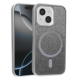 Wireless Charging Bling Diamond Crystal Case - SILVER for iPhone 13 / 14 (Only Ground Shipping)