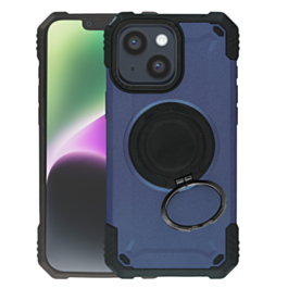 Hybrid Tuff Case with Magnetic Kickstand (DARK BLUE) for iPhone 13 / 14 / 16E / 17E (Only Ground Shipping)