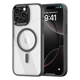 Shiny Magnetic Clear Cases (BLACK) for iPhone 14 Pro Max (Only Ground Shipping)