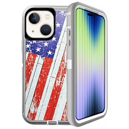 Heavy Duty Case for iPhone 14 / 13 (US FLAG) (Only Ground Shipping)