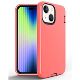 iPhone 14 Plus / 15 Plus Silicone Design Heavy Duty Case - ORANGE (Only Ground Shipping)