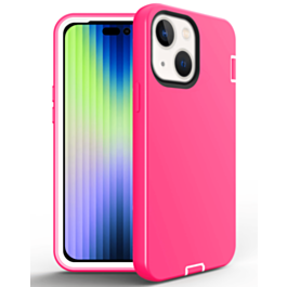 Silicone Design Heavy Duty Case - PINK for iPhone 14 / 13 (Only Ground Shipping)