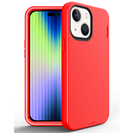 Silicone Design Heavy Duty Case - RED for iPhone 14 / 13 (Only Ground Shipping)