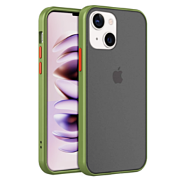 iPhone 14 Plus / 15 Plus Hard PC Rear / Soft TPU Colorful Border Case - DARK GREEN (Only Ground Shipping)