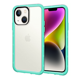 iPhone 14 Plus / 15 Plus Acrylic Dual Layer Transparent Case - TEAL (Only Ground Shipping)