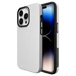 Shock Absorption Protective Dual Layer Case - SILVER for iPhone 14 Pro Max (Only Ground Shipping)