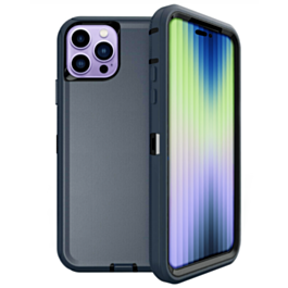 Heavy Duty Case - NAVY BLUE & BLACK for iPhone 14 Pro Max (Only Ground Shipping)