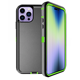 Heavy Duty Case for iPhone 14 Pro (BLACK & GREEN) (Only Ground Shipping)