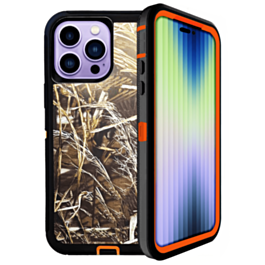 Heavy Duty Case for iPhone 14 Pro Max (CAMO ORANGE) (Only Ground Shipping)