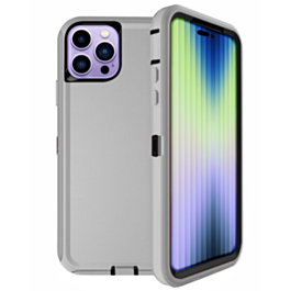 Heavy Duty Case for iPhone 14 Pro Max (GRAY & BLACK) (Only Ground Shipping)