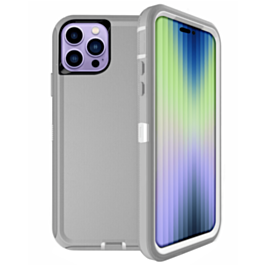 Heavy Duty Case for iPhone 14 Pro (GRAY & WHITE) (Only Ground Shipping)