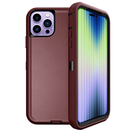 Heavy Duty Case for iPhone 14 Pro (MAROON & BLACK) (Only Ground Shipping)