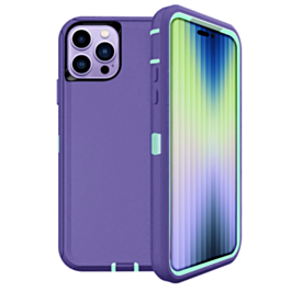 Heavy Duty Case for iPhone 14 Pro Max (PURPLE & TEAL) (Only Ground Shipping)