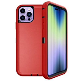 Heavy Duty Case for iPhone 14 Pro (RED & BLACK) (Only Ground Shipping)