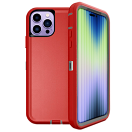 Heavy Duty Case for iPhone 14 Pro Max (RED & GRAY) (Only Ground Shipping)