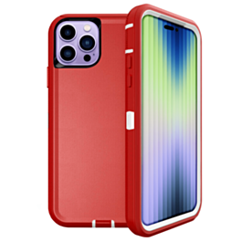 Heavy Duty Case for iPhone 14 Pro Max (RED & WHITE) (Only Ground Shipping)