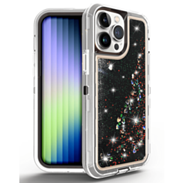 Protective Glitter Liquid Bumper Case - BLACK for iPhone 14 Pro (Only Ground Shipping)