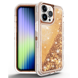 Protective Glitter Liquid Bumper Case - ROSE GOLD for iPhone 14 Pro (Only Ground Shipping)