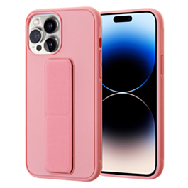 Hand Strap Vertical Magnetic Kickstand Case - PINK for iPhone 14 Pro (Only Ground Shipping)