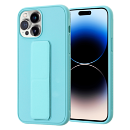 Hand Strap Vertical Magnetic Kickstand Case - TEAL for iPhone 14 Pro (Only Ground Shipping)