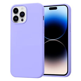 Soft Solid Silicone Case (Full Buttom Cover) - LILAC for iPhone 14 Pro Max (Only Ground Shipping)