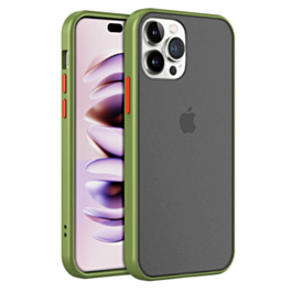 Hard PC Rear / Soft TPU Colorful Border Case - DARK GREEN for iPhone 14 Pro (Only Ground Shipping)