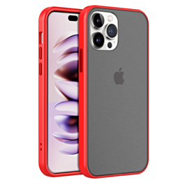 Hard PC Rear / Soft TPU Colorful Border Case - RED for iPhone 14 Pro (Only Ground Shipping)