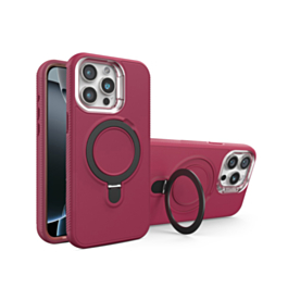 Support Heavy Duty Case with Wireless Charging Kickstand - MAROON for iPhone 14 Pro Max (Only Ground Shipping)