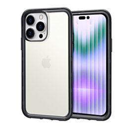 Acrylic Dual Layer Transparent Case - BLACK for iPhone 15 Pro (Only Ground Shipping)