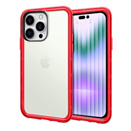 Acrylic Dual Layer Transparent Case - RED for iPhone 15 Pro (Only Ground Shipping)