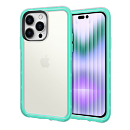 Acrylic Dual Layer Transparent Case - TEAL for iPhone 15 Pro (Only Ground Shipping)