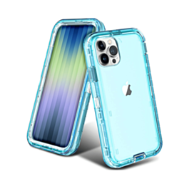 Transparent Shockproof Case - BLUE for iPhone 14 Pro (Only Ground Shipping)