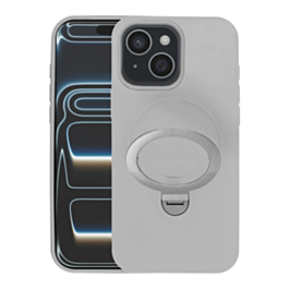 Pastel Shield Carbon Fiber Magnetic Kickstand Case (Gray) for iPhone 13 / 14 / 15 / 16e / 17e (Only Ground Shipping)