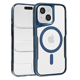 Glossy & Transparent Magnetic Case - DARK BLUE for iPhone 15 (Only Ground Shipping)