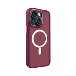 iPhone 14 Plus / 15 Plus New Magnetic Wireless Charging Case (Burgundy) (Only Ground Shipping)