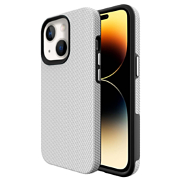 iPhone 14 Plus / 15 Plus Shock Absorption Protective Dual Layer Case - SILVER (Only Ground Shipping)