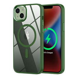 Shiny Magnetic Clear Cases - GREEN for iPhone 15 Plus (Only Ground Shipping)
