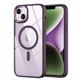 Shiny Magnetic Clear Cases - PURPLE for iPhone 15 Plus (Only Ground Shipping)