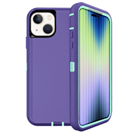 Heavy Duty Case for iPhone 14 Plus / 15 Plus (PURPLE & TEAL) (Only Ground Shipping)