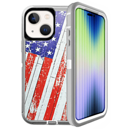 Heavy Duty Case for iPhone 14 Plus / 15 Plus (US FLAG) (Only Ground Shipping)